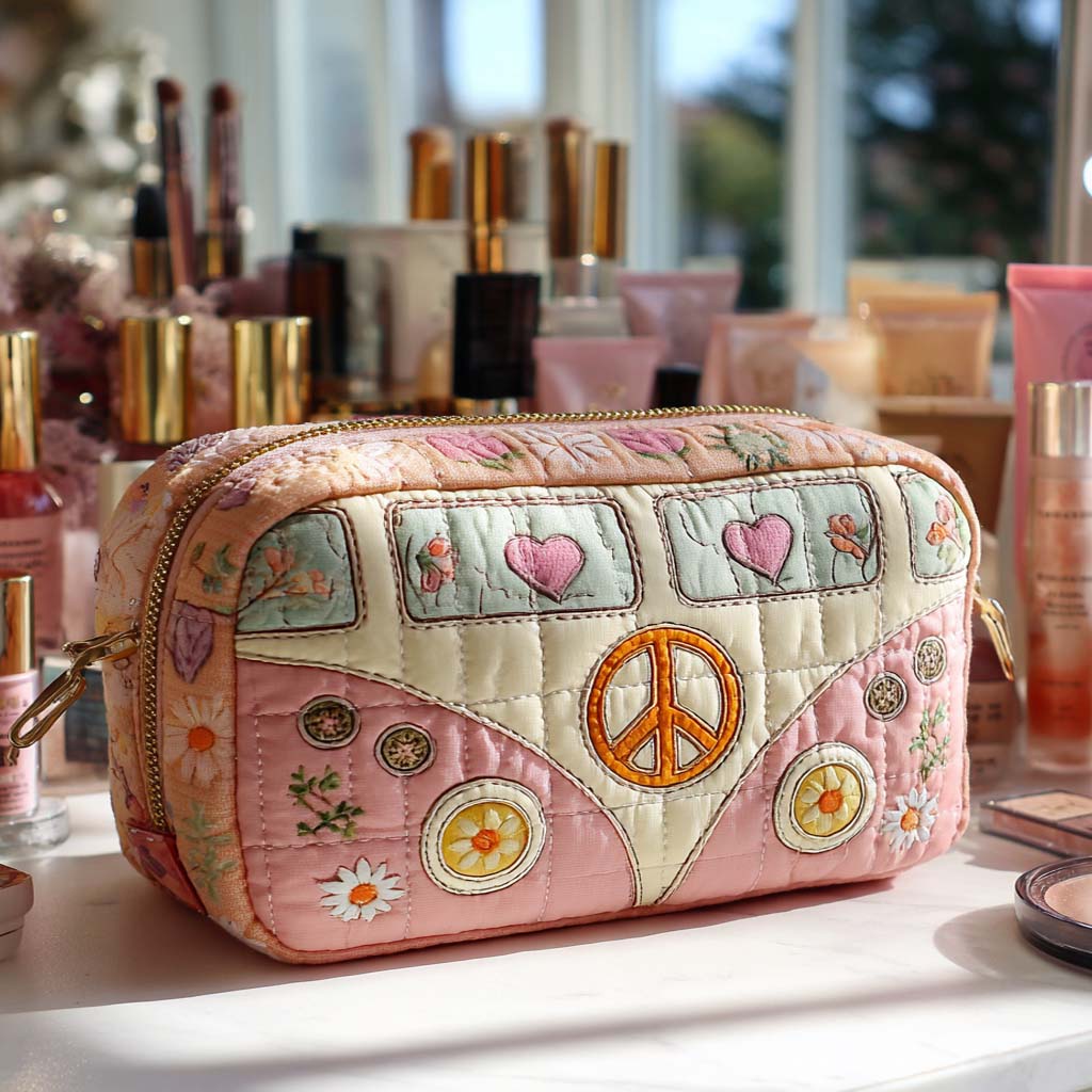 טליה - תיק איפור מרופד פסטל