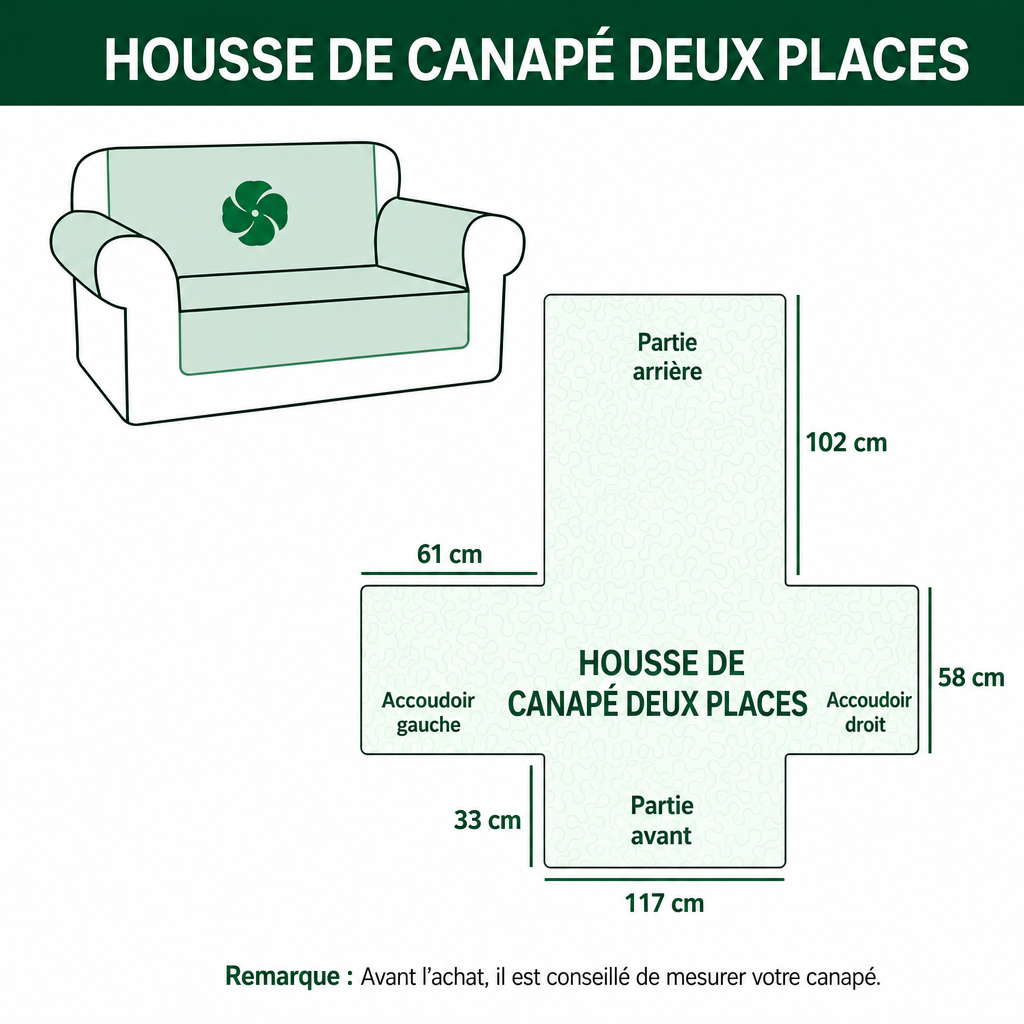 Suzon - Housse de canapé matelassée Motif Décoratif