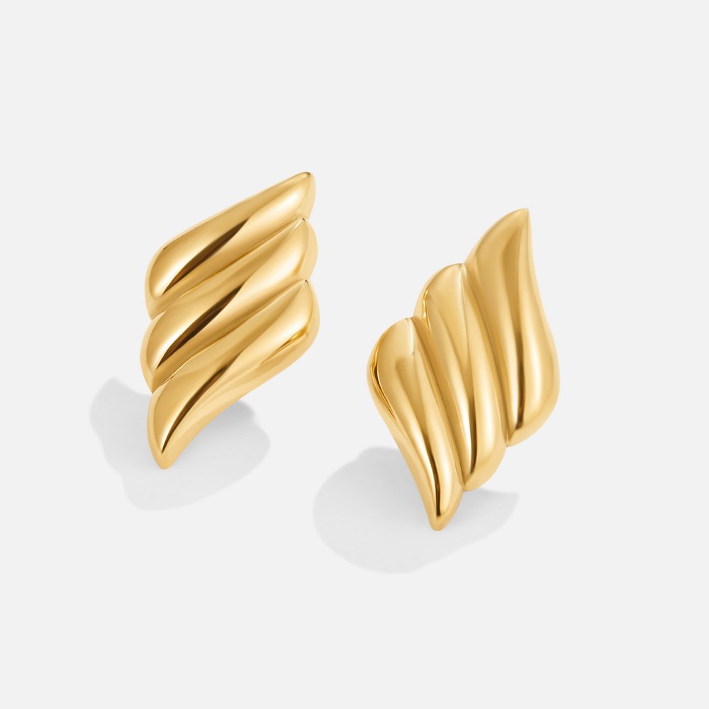 עגילים מוזהבים מבנה – Roni Vardi
