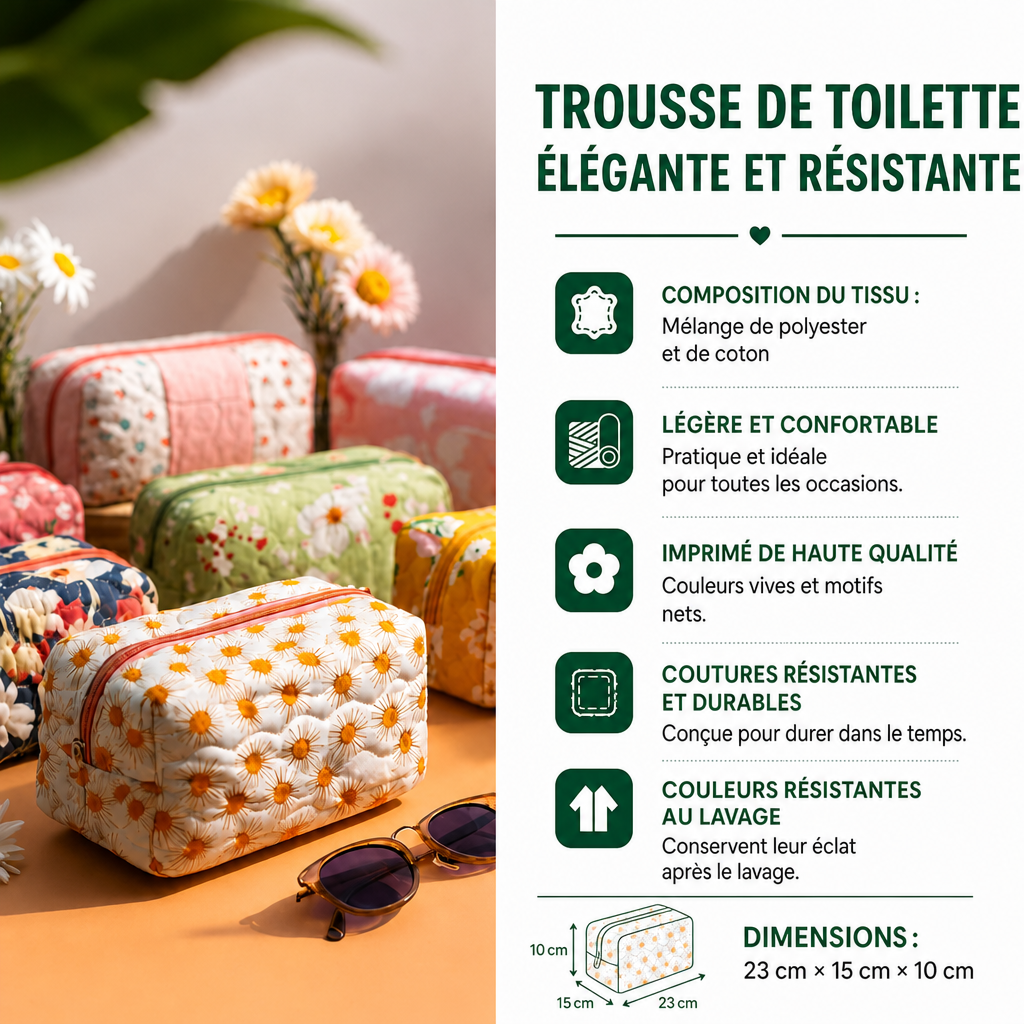 ידידה - תיק איפור מרופד יונק הדבש ו פרחים